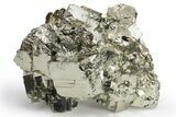 Striated, Cubic Pyrite Crystal Cluster - Peru #225989-1